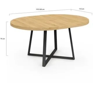 Mesa Comedor Extensible Madera y Metal .Nueva