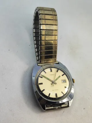 Reloj Timex Self Wind Beige/Plata