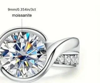 Anillo Doble Plata con Todas Moissanitas +3CT