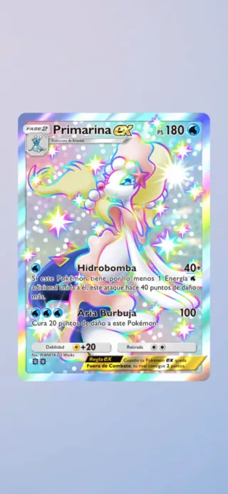 Carta Pokémon Primarina EX Shiny ⭐️⭐️Pokémon TCGP