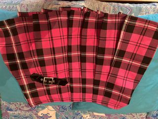 Gonna scozzese punk rosa e nera