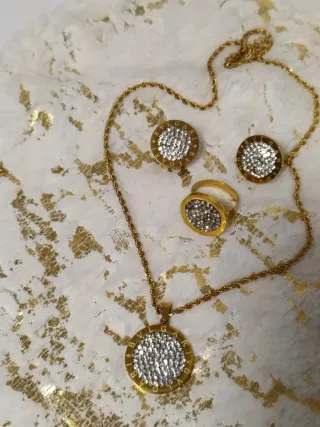 Conjunto Acero Inoxidable Colgante y Pendientes