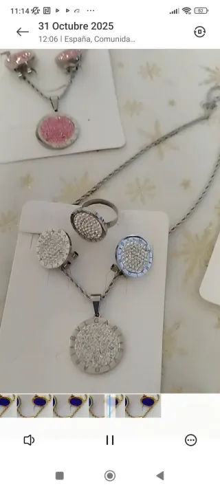 Conjunto Acero Inoxidable Colgante y Pendientes