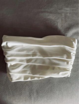 Top Zara Blanco Drapeado