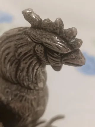 Statuetta Gallo Argento Placcato