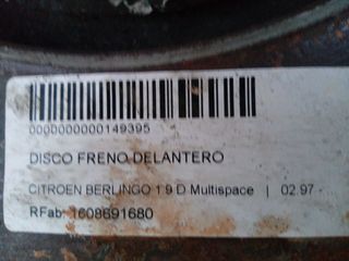 DISCO FRENO DELANTERO CITROEN BERLINGO (1996-2002) 1.9 D Multispace
