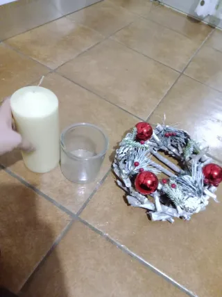 Centrotavola Natale con candela grande