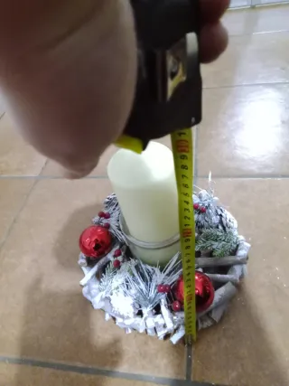 Centrotavola Natale con candela grande