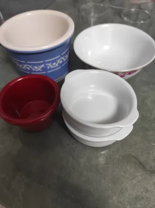 Lote Vasos y Cuencos Cerámica y Cristal