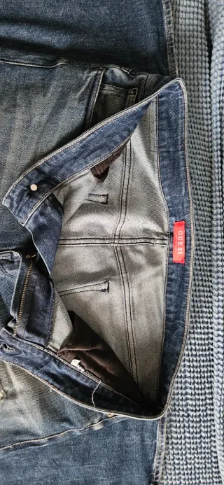 Pantalón Jeans Guess Hombre Desgastado Azul