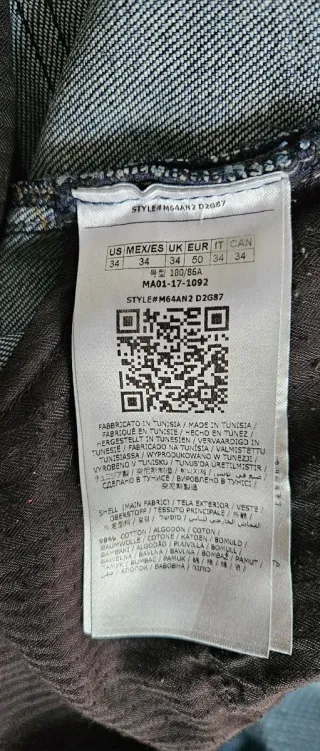 Pantalón Jeans Guess Hombre Desgastado Azul