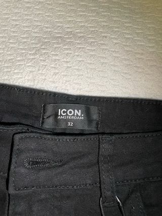 Pantalón ICON negro vaquero  ELÁSTICO TALLA s/M