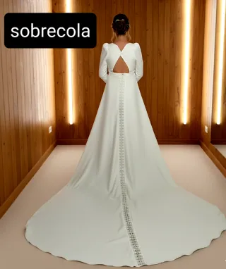 Capa Novia crepe y encaje