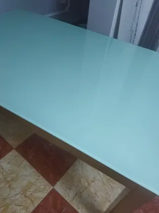 Mesa de comedor cristal y madera