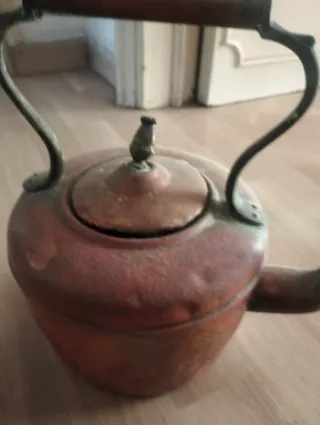 Bollitore antico in rame teiera d'epoca