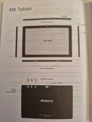 Tablet Meberry M6 10.1 / 4GB RAM / DUAL SIM / Gris