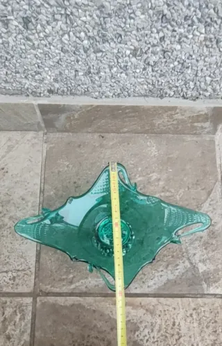 JARRON ABSTRACTO ITALIANO CRISTAL MURANO-PLATA