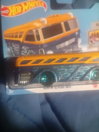 Hot Wheels Autobús Naranja y Azul