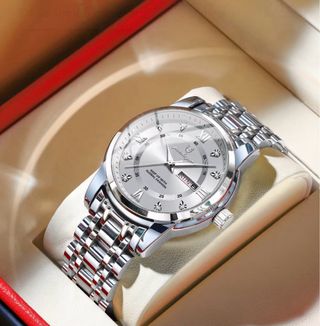 Reloj Poedagar Correa Oro y Plata Discos a color