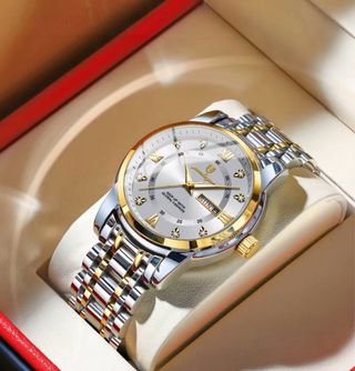 Reloj Poedagar Correa Oro y Plata Discos a color