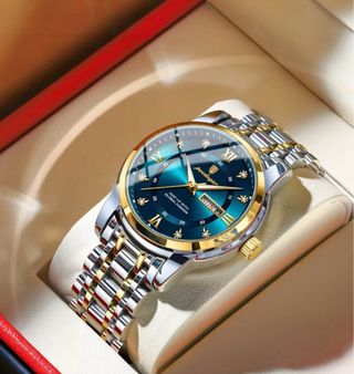 Reloj Poedagar Correa Oro y Plata Discos a color