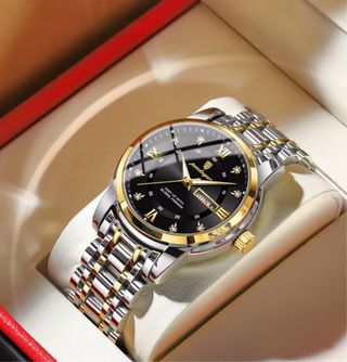 Reloj Poedagar Correa Oro y Plata Discos a color