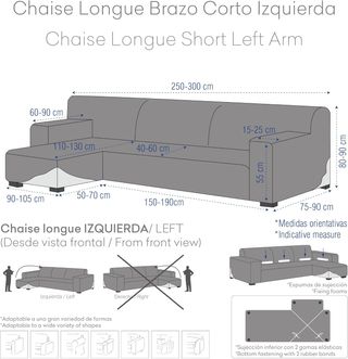 Funda sofá Eysa Llion Lycra Visón Brazo Izq