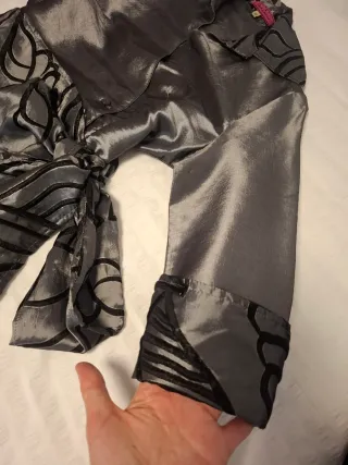 Camisa fiesta plateada talla 38