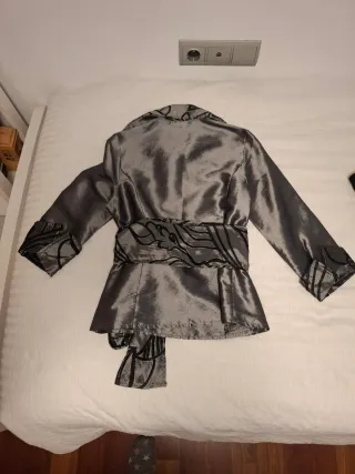 Camisa fiesta plateada talla 38