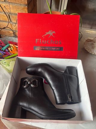 Botines Fluchos Negros Mujer