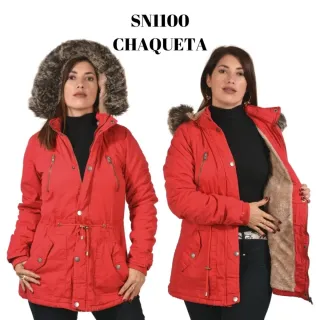 Chaqueta Roja con Capucha y Forro