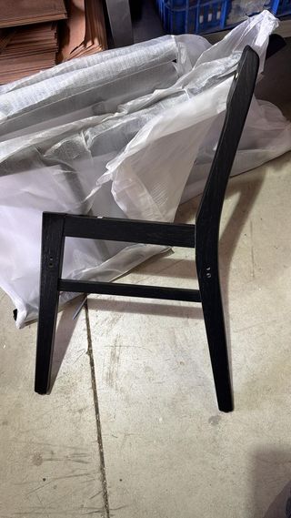 Confezione di 2 sedie da pranzo in legno e rattan