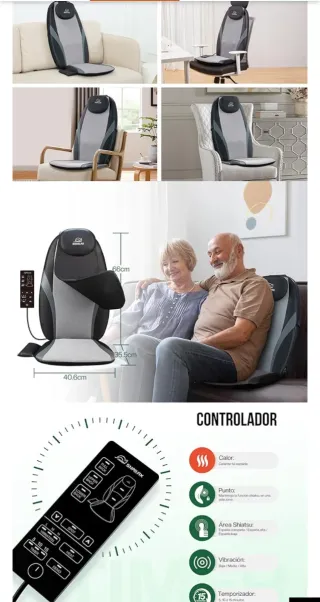 Asiento Masajeador Shiatsu con Calor