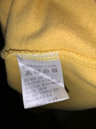 Camiseta Retro Lacoste Cuello Pico Amarilla