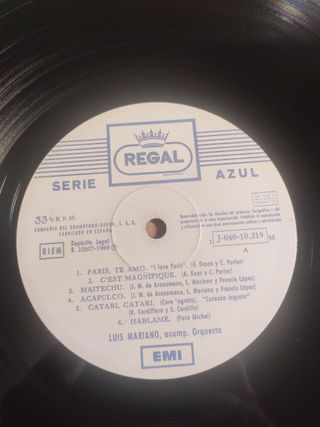 Luis Mariano - Luis Mariano, Disco Vinilo LP 1969