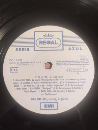Luis Mariano - Luis Mariano, Disco Vinilo LP 1969