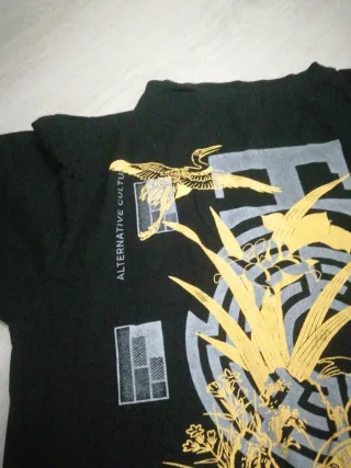 Camiseta Negra Logo Chino Talla M Unisex