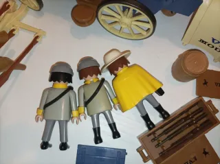 Playmobil 3785 carreta, 3485 soldados, 3729 cañón