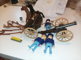 Playmobil 3785 carreta, 3485 soldados, 3729 cañón