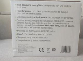 Freidora sin aceite Freimatic Manual y Recetario