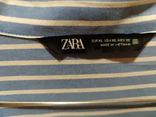 Camisa Zara Rayas Azul Talla M