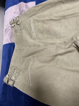 Pantalón tiro alto hebilla, verde militar