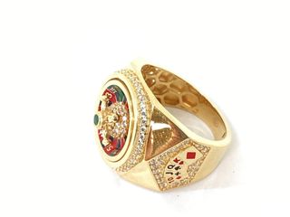 sello oro 18k con circonita