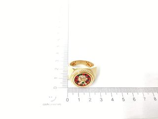 sello oro 18k con circonita