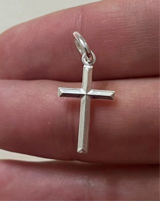 Clasico Colgante Cruz Plata De Ley 925