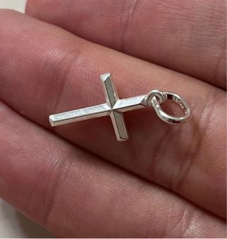 Clasico Colgante Cruz Plata De Ley 925