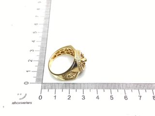 sello oro 18k con circonita