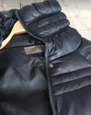 Zara Anorak de Plumón Vintage Cuello Envolvente Az