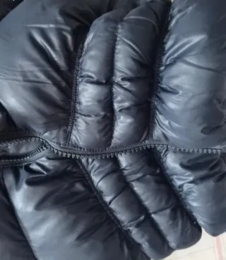 Zara Anorak de Plumón Vintage Cuello Envolvente Az