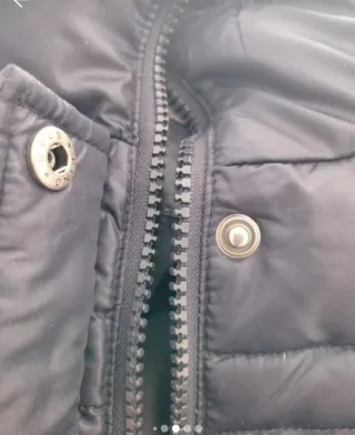 Zara Anorak de Plumón Vintage Cuello Envolvente Az
